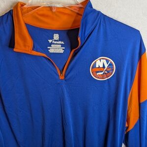 Fanatics New York Islanders Blue and Orange Pullover 2XL 1/4 Zip